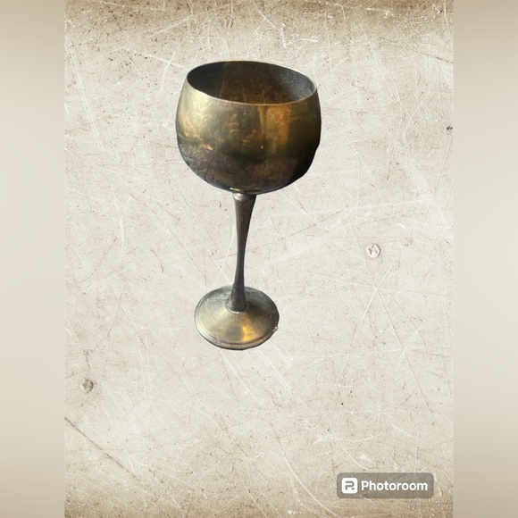 Genuine Brass King's Plate Wine Glass - Picture 2 of 10